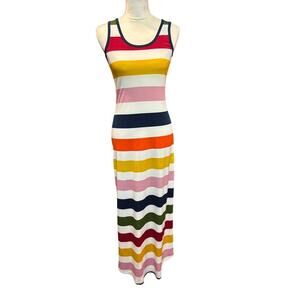 Sleeveless Multi-Color Striped Maxi Dress Size S